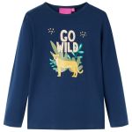 Tricou pentru copii cu mâneci lungi, bleumarin, 116 GartenMobel Dekor