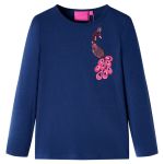 Tricou pentru copii cu mâneci lungi, bleumarin, 92 GartenMobel Dekor