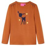 Tricou pentru copii cu mâneci lungi, coniac, 128 GartenMobel Dekor