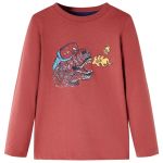 Tricou pentru copii cu mâneci lungi, roșu ars, 140 GartenMobel Dekor
