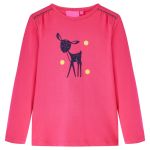 Tricou pentru copii cu mâneci lungi, roz aprins, 128 GartenMobel Dekor