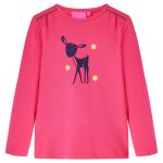 Tricou pentru copii cu mâneci lungi, roz aprins, 140 GartenMobel Dekor