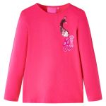 Tricou pentru copii cu mâneci lungi, roz aprins, 140 GartenMobel Dekor