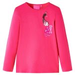 Tricou pentru copii cu mâneci lungi, roz aprins, 92 GartenMobel Dekor
