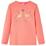 Tricou de copii cu mâneci lungi, corai, 116 GartenMobel Dekor