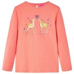 Tricou de copii cu mâneci lungi, corai, 128 GartenMobel Dekor