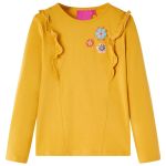 Tricou de copii cu mâneci lungi, ocru închis, 140 GartenMobel Dekor
