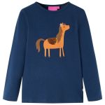 Tricou pentru copii cu mâneci lungi, bleumarin, 128 GartenMobel Dekor