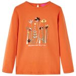 Tricou pentru copii cu mâneci lungi, portocaliu ars, 128 GartenMobel Dekor