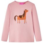 Tricou pentru copii cu mâneci lungi, roz deschis, 92 GartenMobel Dekor