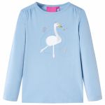 Tricou copii cu mâneci lungi, albastru deschis, 140 GartenMobel Dekor