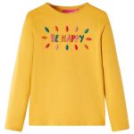 Tricou de copii cu mâneci lungi, ocru închis, 116 GartenMobel Dekor