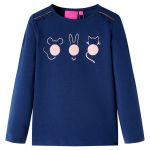 Tricou pentru copii cu mâneci lungi, bleumarin, 104 GartenMobel Dekor
