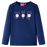 Tricou pentru copii cu mâneci lungi, bleumarin, 128 GartenMobel Dekor