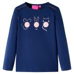 Tricou pentru copii cu mâneci lungi, bleumarin, 140 GartenMobel Dekor
