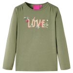 Tricou pentru copii cu mâneci lungi, kaki, 116 GartenMobel Dekor