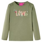 Tricou pentru copii cu mâneci lungi, kaki, 92 GartenMobel Dekor