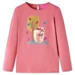 Tricou pentru copii cu mâneci lungi, roz antichizat, 116 GartenMobel Dekor