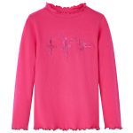 Tricou pentru copii cu mâneci lungi, roz aprins, 92 GartenMobel Dekor