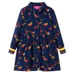 Rochie cu mâneci lungi pentru copii, bleumarin, 140 GartenMobel Dekor
