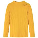 Tricou de copii cu mâneci lungi, tricot cu nervuri, ocru închis, 116 GartenMobel Dekor