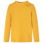 Tricou de copii cu mâneci lungi, tricot cu nervuri, ocru închis, 140 GartenMobel Dekor