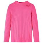 Tricou de copii cu mâneci lungi, tricot cu nervuri, roz aprins, 116 GartenMobel Dekor