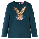 Tricou de copii cu mâneci lungi, verde închis, 104 GartenMobel Dekor