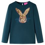 Tricou de copii cu mâneci lungi, verde închis, 116 GartenMobel Dekor