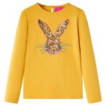Tricou pentru copii cu mâneci lungi, ocru, 128 GartenMobel Dekor