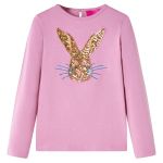Tricou pentru copii cu mâneci lungi, roz ars, 116 GartenMobel Dekor