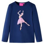 Tricou de copii cu mâneci lungi, bleumarin, 128 GartenMobel Dekor