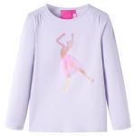 Tricou de copii cu mâneci lungi, liliac deschis, 104 GartenMobel Dekor
