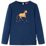 Tricou pentru copii cu mâneci lungi, bleumarin, 92 GartenMobel Dekor