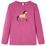 Tricou pentru copii cu mâneci lungi, zmeuriu, 116 GartenMobel Dekor