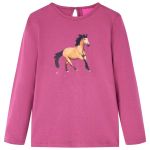 Tricou pentru copii cu mâneci lungi, zmeuriu, 92 GartenMobel Dekor