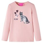 Tricou copii cu mâneci lungi, roz deschis 116 GartenMobel Dekor