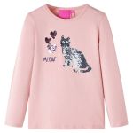 Tricou copii cu mâneci lungi, roz deschis 92 GartenMobel Dekor