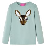 Tricou copii cu mâneci lungi verde mentă mediu 116 GartenMobel Dekor