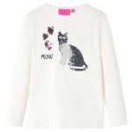 Tricou de copii cu mâneci lungi, ecru, 92 GartenMobel Dekor