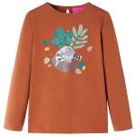 Tricou pentru copii cu mâneci lungi, coniac, 128 GartenMobel Dekor