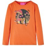Tricou pentru copii cu mâneci lungi, portocaliu ars, 128 GartenMobel Dekor