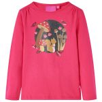 Tricou pentru copii cu mâneci lungi, roz aprins, 104 GartenMobel Dekor
