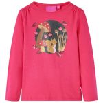 Tricou pentru copii cu mâneci lungi, roz aprins, 140 GartenMobel Dekor