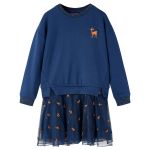 Rochie pentru copii cu mâneci lungi, bleumarin, 116 GartenMobel Dekor