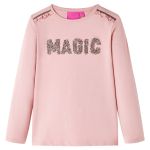 Tricou de copii cu mâneci lungi roz deschis 128 GartenMobel Dekor