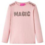 Tricou de copii cu mâneci lungi roz deschis 140 GartenMobel Dekor
