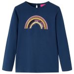 Tricou pentru copii cu mâneci lungi, bleumarin, 128 GartenMobel Dekor