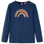 Tricou pentru copii cu mâneci lungi, bleumarin, 140 GartenMobel Dekor