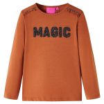 Tricou pentru copii cu mâneci lungi, coniac, 128 GartenMobel Dekor